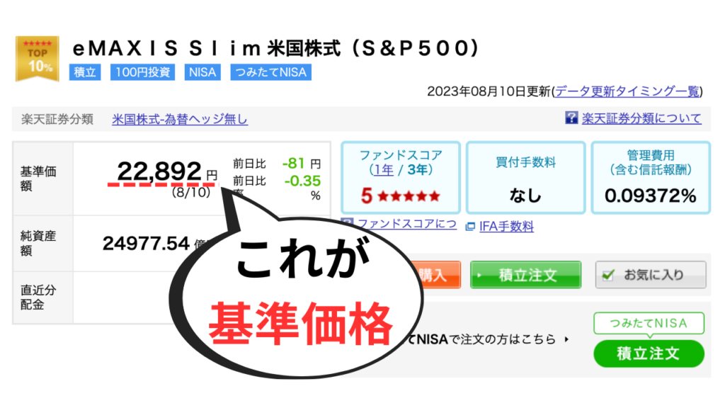 基準価格の具体例